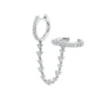 Silver diamond earrings