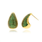 Drop green earrings