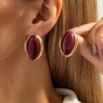 Diara earrings red color